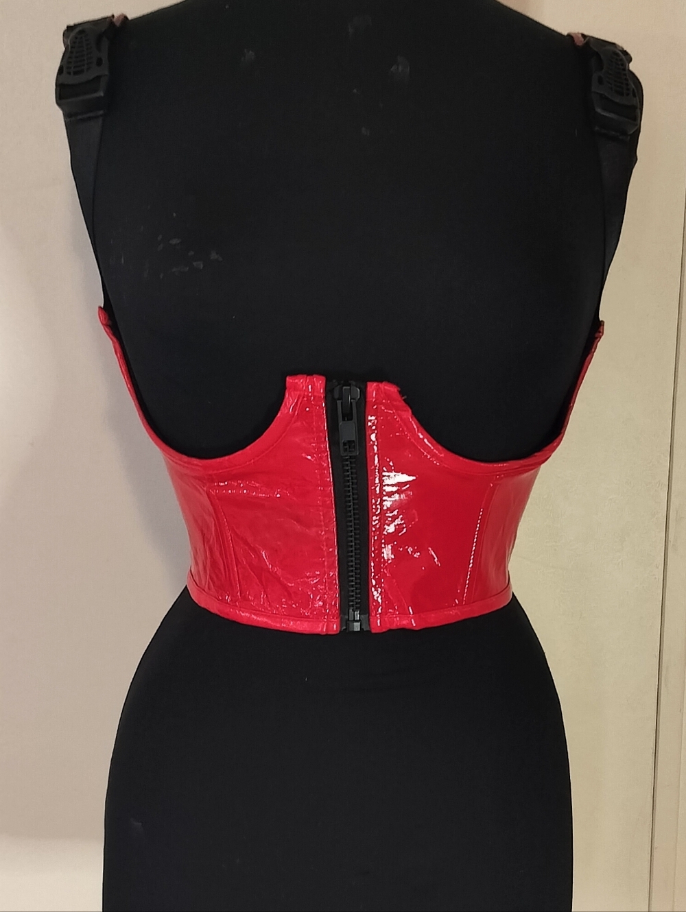 POSTER GIRL Hot Pink Patent Trim Crop Top